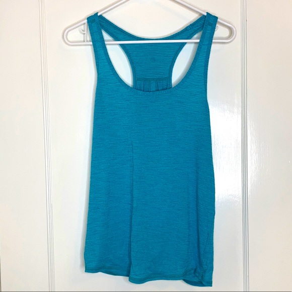 Lululemon Slit Back Salute the Sun Turquoise Tank - Picture 5 of 14
